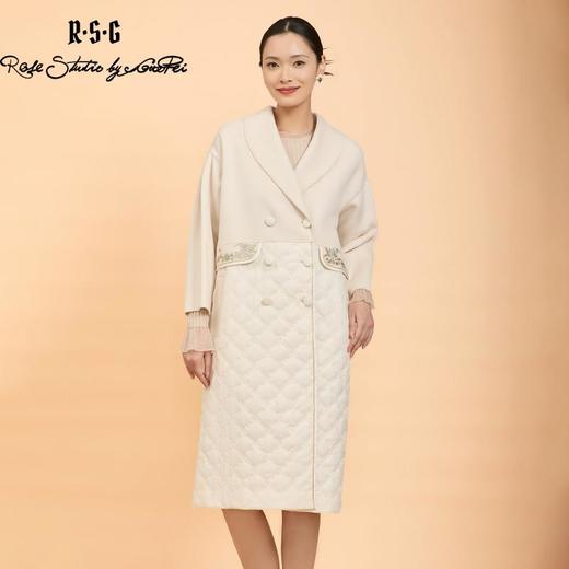 郭培成衣品牌精品系列繁花刺绣双面呢绗缝大衣 商品图3