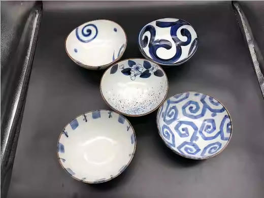 日本进口西庵窑染工房椭圆小碗套装 商品图1