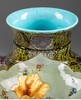 独角鹿西洋古董 19世纪法国陶艺大师Théodore Deck签名出品东方风格兽首双耳装饰繁花鸟蝶主题彩釉花瓶 商品缩略图2