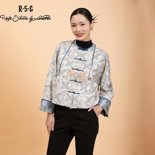 东方境X郭培联名系列：轻高定牡丹刺绣提花盘扣外套 商品图3