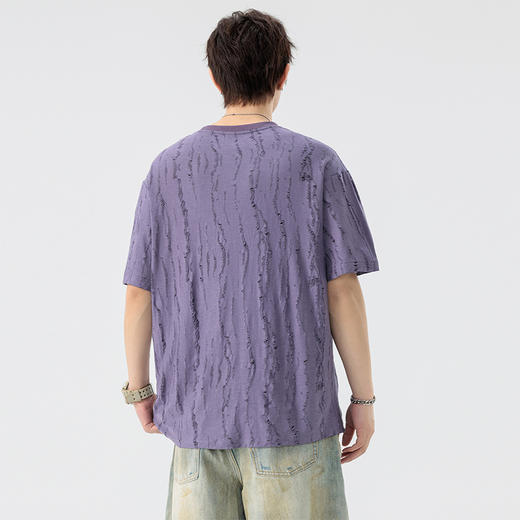 【DSL】大依优型大码圆领短袖T恤夏季加肥加大肥佬休闲宽松透气弹力男装上衣潮款 商品图7