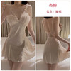 【显瘦显气质❗️蕾丝网纱吊带睡衣】自带胸垫，免穿内衣文胸垫，超舒服❗️丝绒拼接深V加胸垫睡裙舒适外袍家居服女套装 商品缩略图5