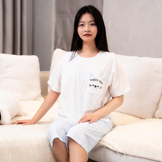 【69元1套,129元2套】春夏女士七分裤短袖套头套装-6251205 商品图1