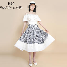 RSG郭培成衣品牌原创度假风纯棉刺绣设计感大摆量半身裙 春夏