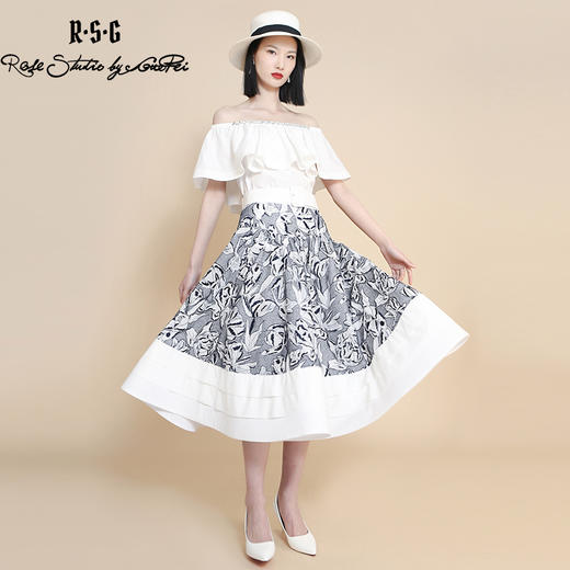 RSG郭培成衣品牌原创度假风纯棉刺绣设计感大摆量半身裙 春夏 商品图0