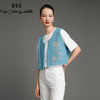 RSG郭培成衣品牌银线芙蓉花刺绣蓝色针织马甲 商品缩略图1