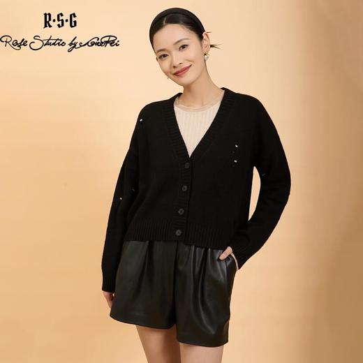 郭培成衣品牌精品系列慵懒V领毛织开衫 商品图0