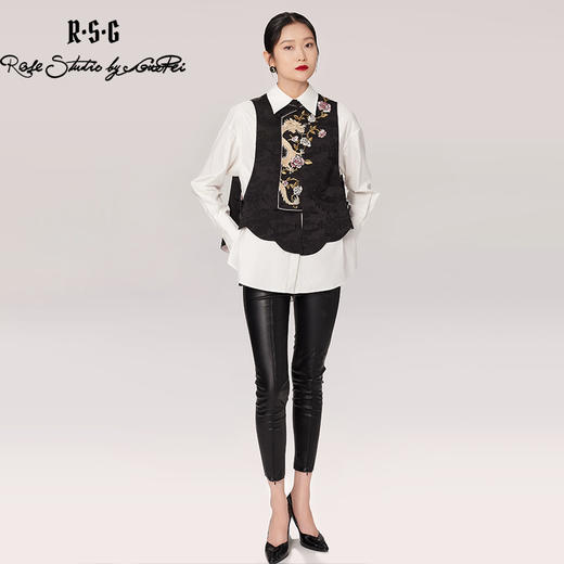 郭培成衣品牌精品系列中式玫瑰刺绣马甲 商品图3