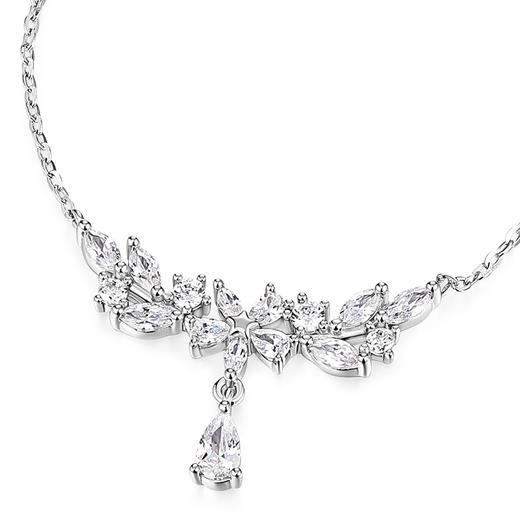 卡蒂罗/KADER 月桂枝项链 轻奢高级闪耀紫藤花系列 穗穗平安麦穗水滴设计镶闪锆锁骨链可调节 女朋友周年礼盒 商品图1