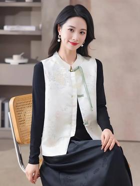 女装25春夏新品刺绣真丝马甲2274-XZQ2502