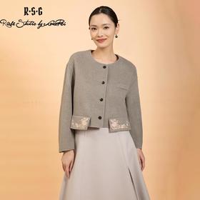 郭培成衣品牌精品系列芙蓉花双面呢短外套