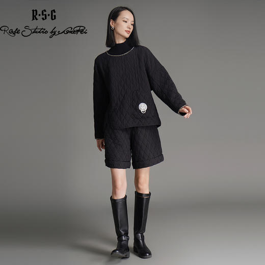 RSG郭培成衣品牌国风狮头门环秋冬穿搭绗缝薄棉优雅新中式套装 商品图4