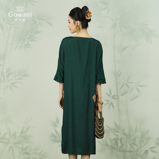 乔万尼新款真丝连衣裙高端桑蚕丝复古拼接EI2E741 商品图4