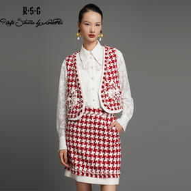 郭培成衣品牌芙蓉花刺绣钉珠装饰针织套装