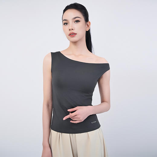 TITIKA ACTIVE复古一字领背心休闲透气背心女运动户外斜肩上衣31194 商品图3