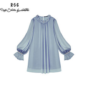 RSG郭培成衣品牌原创设计珍珠领口花朵连衣裙南法假日