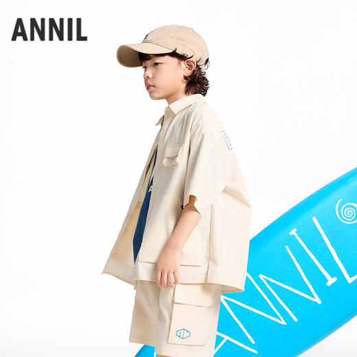 【实体店同款】男童翻领短袖上衣夏季新款安奈儿童装AB521640 商品图1