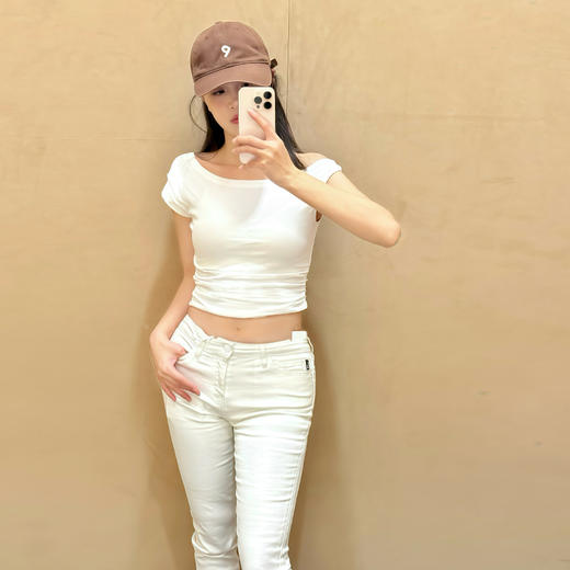 LOVE MOSCHINO 莫斯奇诺 女生徽标标签休闲裤 白色 CZWQ40 400S 3226 A00 商品图3