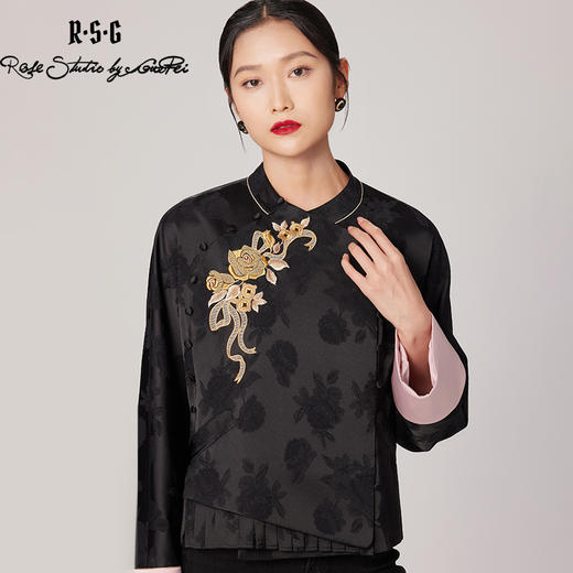 郭培成衣品牌精品系列新中式印花盘扣上衣 商品图3