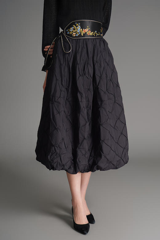 RSG郭培成衣品牌国风花苞形新中式设计感穿搭绗缝夹棉秋冬蓬蓬裙 商品图5