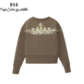 RSG郭培成衣品牌原创设计珍珠幼虎刺绣纯棉套头长袖卫衣女装