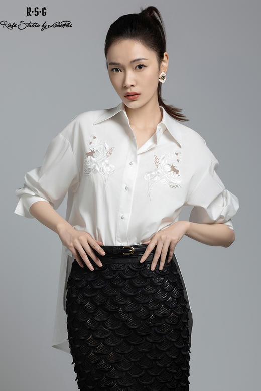 郭培成衣品牌【“药”爱自己】半透明薄纱组合原创中草药图纹刺绣 商品图5