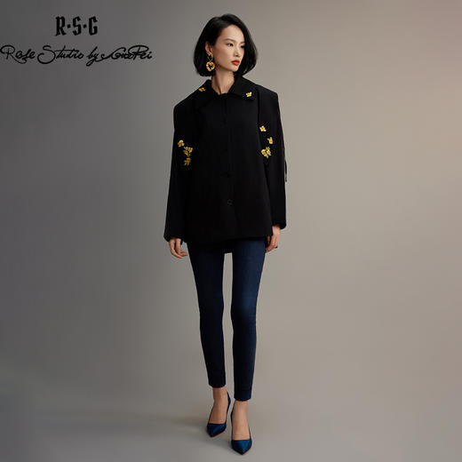 郭培成衣品牌【“药”爱自己】决明子刺绣设计感风衣外套 商品图1