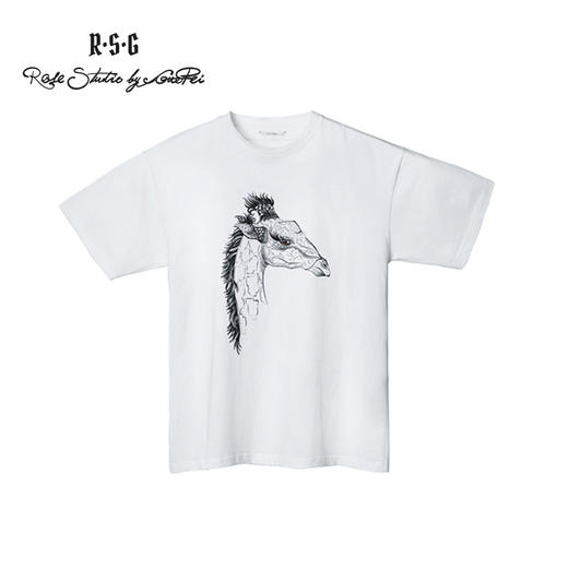 RSG郭培成衣品牌原创休闲印花长颈鹿短袖女夏T恤情侣款 商品图2