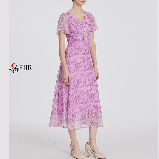 司歌雪纺碎花中长款连衣裙A891211X 商品图4