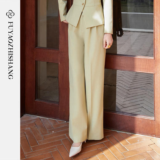 FUYAO扶摇 民国风休闲裤女2025新款高级感直筒裤百搭休闲时尚长裤 商品图2