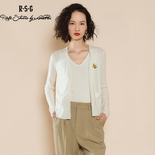 RSG郭培成衣品牌珍珠皇冠刺绣装饰针织两件套上衣女装 商品图0