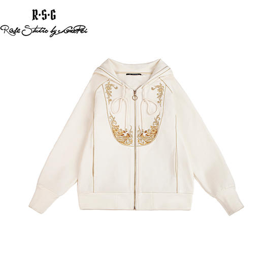 RSG郭培成衣品牌原创女款设计感连帽加绒卫衣刺绣上衣女装 商品图0