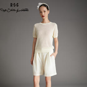 RSG郭培成衣品牌品牌重工钉珠镂空修身短袖针织薄款上衣修身
