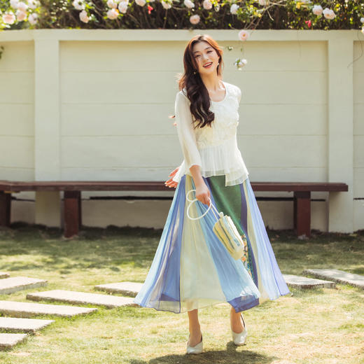 【林栖设计小店】【林栖推荐】（现货）白玫瑰真丝上衣2025春夏新品花仙子长袖上衣女N1952303 商品图9