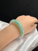 612594，53.6圈口，飘绿正圈平安镯，窄条秀气条形，白底飘一截绿 商品缩略图5