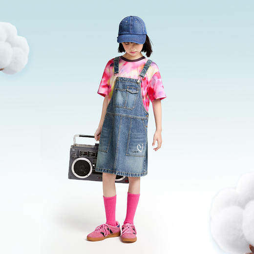 女童圆领SORONA短袖T恤夏季新款安奈儿童装EG521029 商品图2