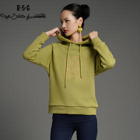 RSG郭培成衣品牌高级感金线刺绣国风花草元素连帽百搭秋冬卫衣