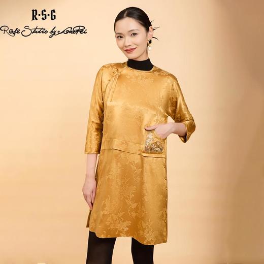 东方境X郭培联名系列：轻高定花卉蝴蝶刺绣彩缎长衫 商品图3