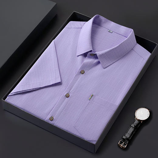 【DB】大依优型大码夏装多色短袖衬衫新款宽松免烫透气大码透气上衣半袖男士衬衣 商品图3