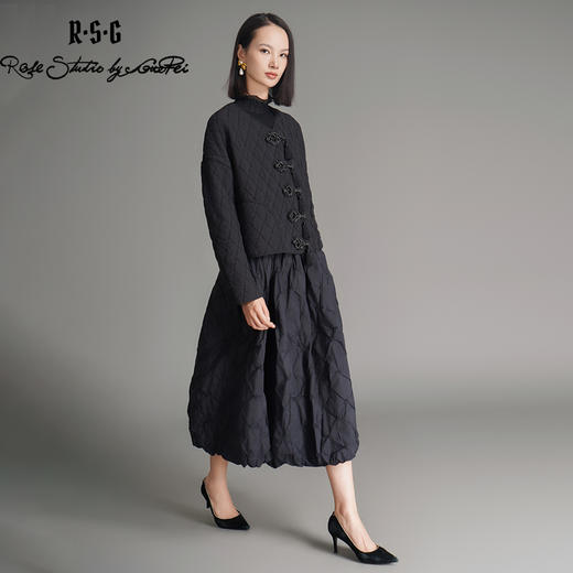 RSG郭培成衣品牌国风花苞形新中式设计感穿搭绗缝夹棉秋冬蓬蓬裙 商品图4