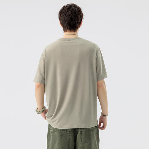 【DSL】大依优型大码圆领短袖T恤夏季加肥加大肥佬休闲宽松透气弹力男装上衣潮款 商品图5