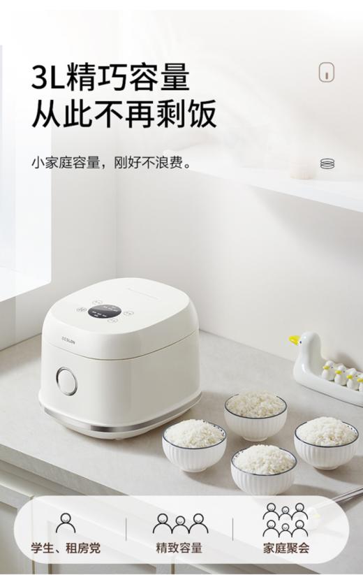 🔆【德世朗DDQ-FB505微电脑电饭煲】，简单操作😎 触屏操作+3L大容量👏+智能预约+600w功率+快速加热+🎐智能控温焖煮 💥让做饭更容易，一键直接搞定 商品图4