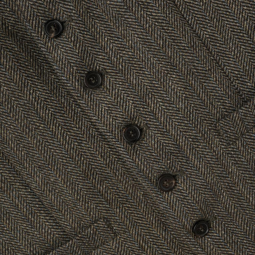 ROMI STUDIO“棕标系列”早秋羊毛混纺英伦复古人字纹时尚马甲W3287 商品图4