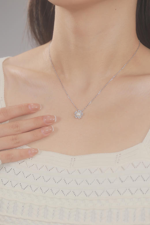 卡蒂罗KADER 樱花珍珠项链 璀璨闪耀镶嵌珍珠设计可调节锁骨链 优雅大气温柔气质 珍珠 项链 女款 商品图5