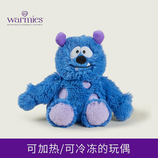 英国warmies 蓝色怪兽安抚玩偶公仔送礼毛绒可加热抱枕 商品图0