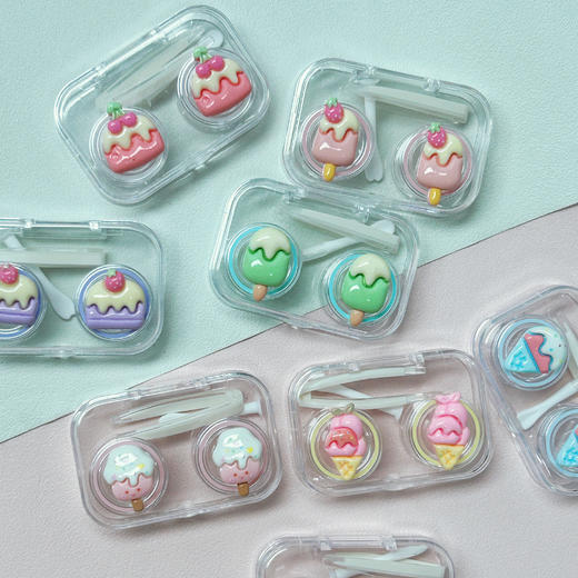 新款手工DIY可爱清新双联盒美瞳盒隐形眼镜盒 商品图3