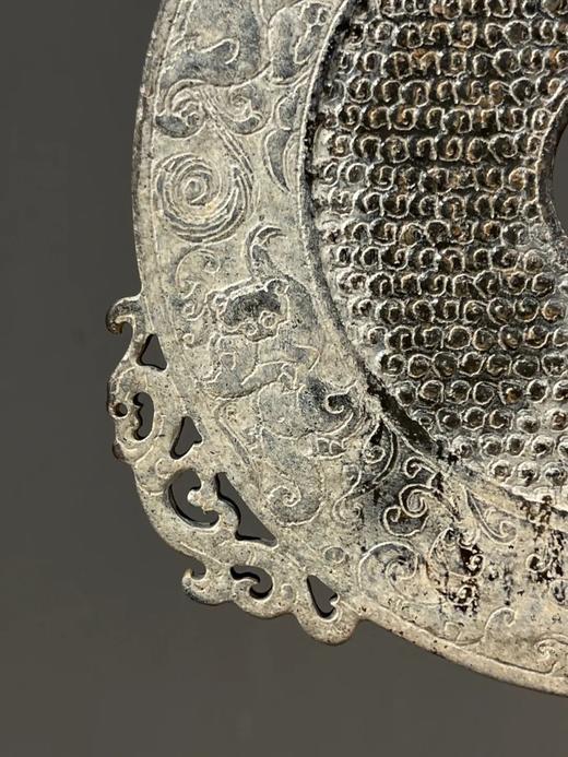 黑沁白玉镂雕双龙出廓龙虎穀纹壁，顺丰包邮 商品图10