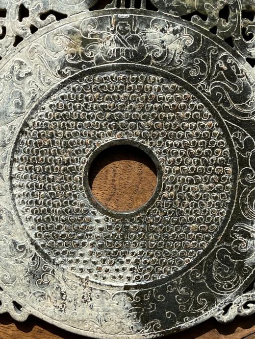 黑沁白玉镂雕双龙出廓龙虎穀纹壁，顺丰包邮 商品图12