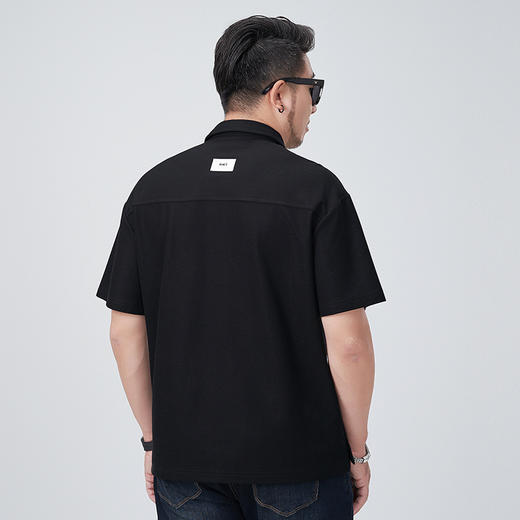 【DMH】大依优型大码拉链短袖POLO衫大码男装夏季简约百搭休闲翻领半袖透气上衣男士 商品图3