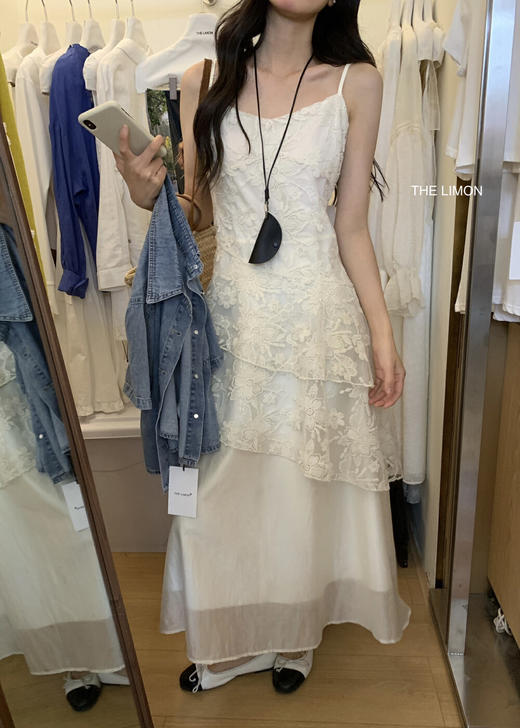 【GZ】无忧购法式重工不规则蕾丝拼接修身连衣裙TM-0961#（截单后7-10天发货) 商品图3